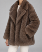 Brigitte | Women's Oversized Faux Fur Shawl Collar Jacket