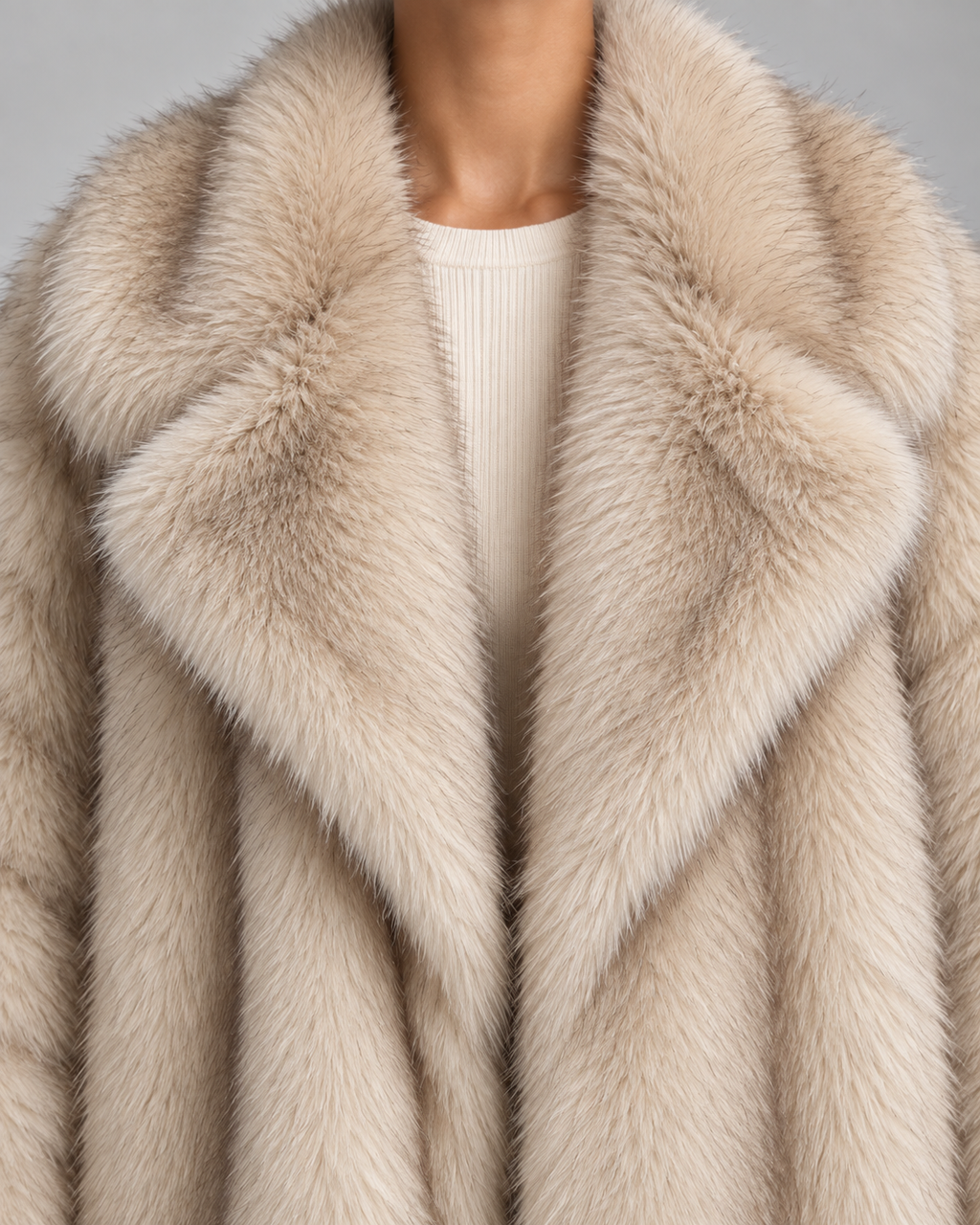 Brigitte | Women's Oversized Faux Fur Shawl Collar Jacket