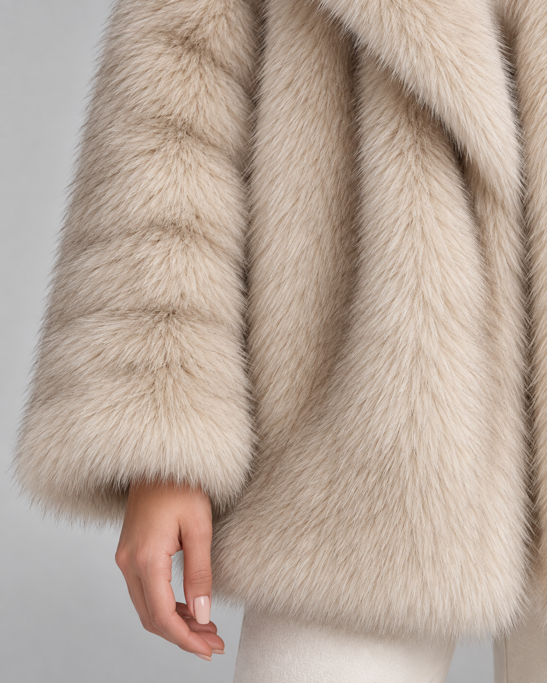 Brigitte | Women's Oversized Faux Fur Shawl Collar Jacket