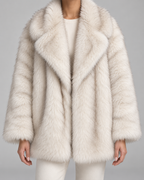 Brigitte | Women's Oversized Faux Fur Shawl Collar Jacket