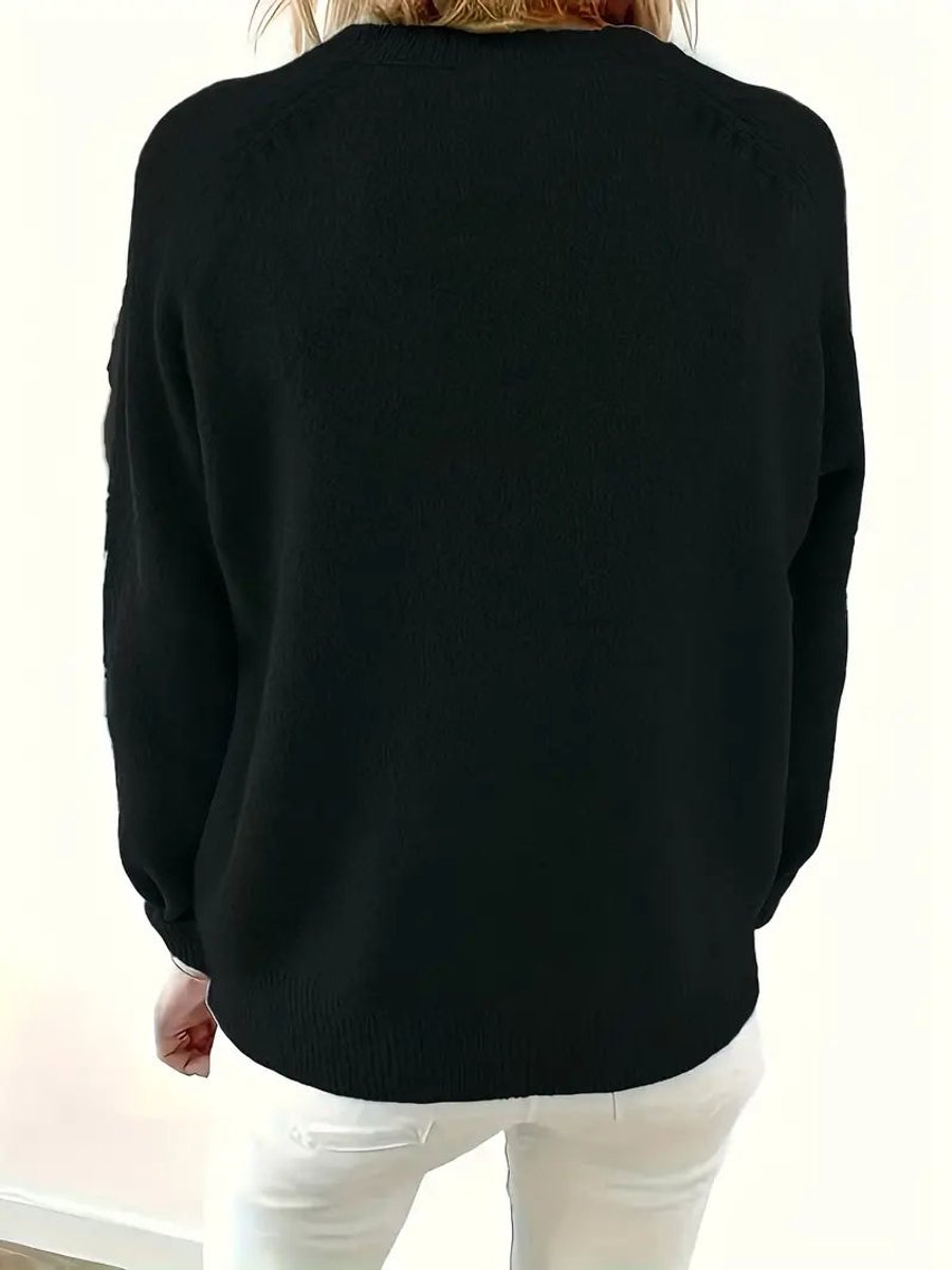 Scarlett | Women's Half-Button V-Neck Long Sleeve Knit Sweater