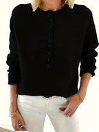Scarlett | Women's Half-Button V-Neck Long Sleeve Knit Sweater
