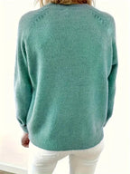 Scarlett | Women's Half-Button V-Neck Long Sleeve Knit Sweater