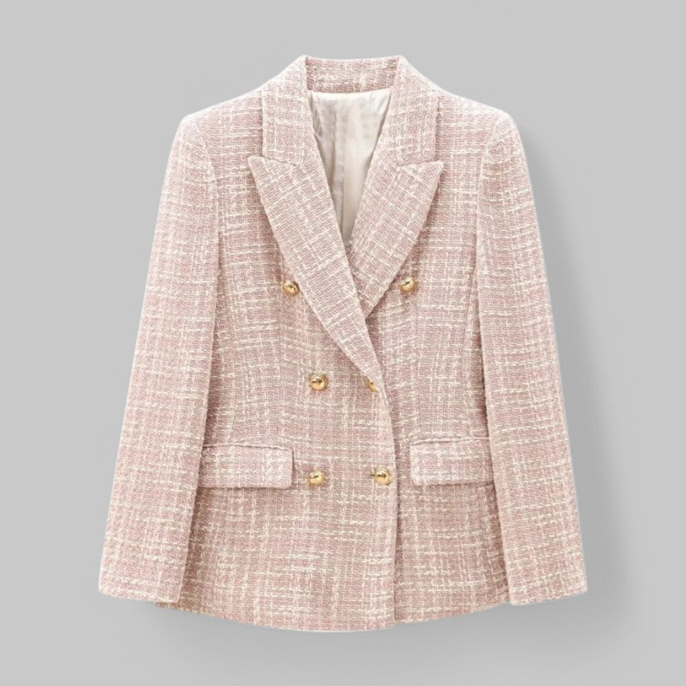 Women’s Pink Tweed Double Breasted Casual Jacket - Craw Leigh