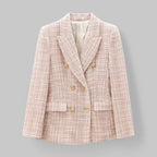 Women’s Pink Tweed Double Breasted Casual Jacket - Craw Leigh