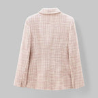 Women’s Pink Tweed Double Breasted Casual Jacket - Craw Leigh