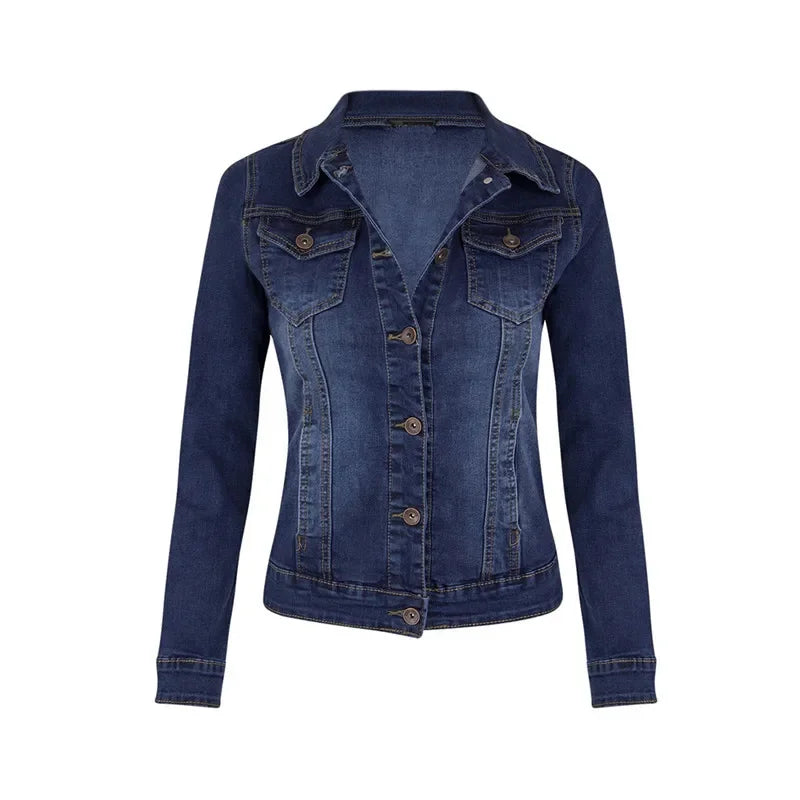 Women’s Short Denim Casual Jacket - Craw Leigh