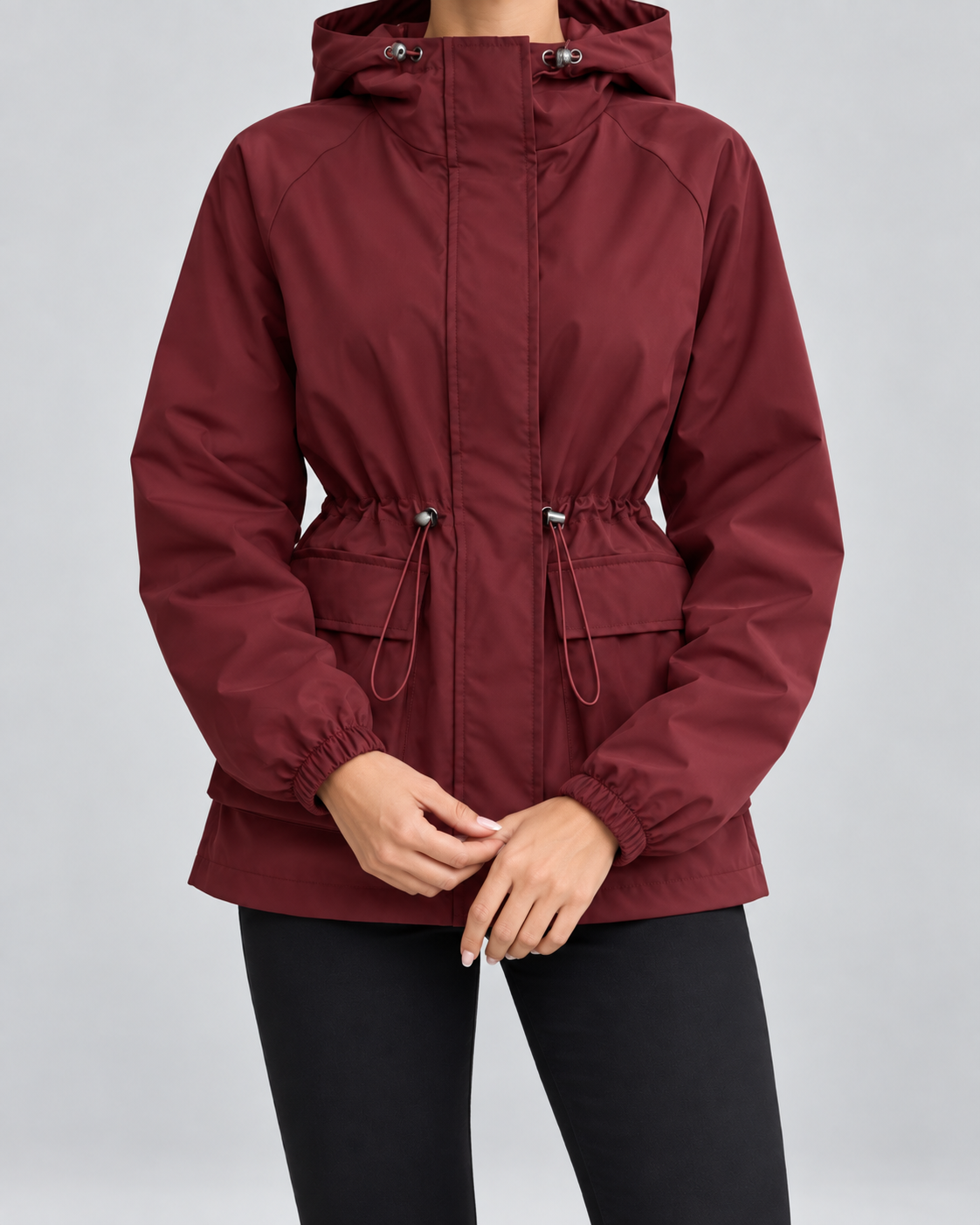 Elise | Women's Hooded Drawstring Utility Jacket