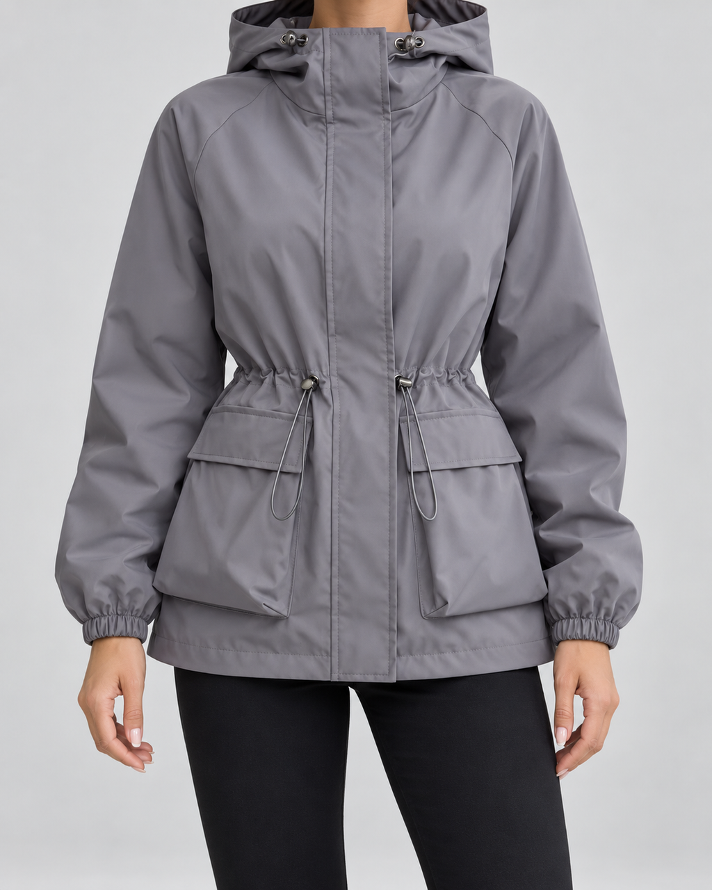 Elise | Women's Hooded Drawstring Utility Jacket