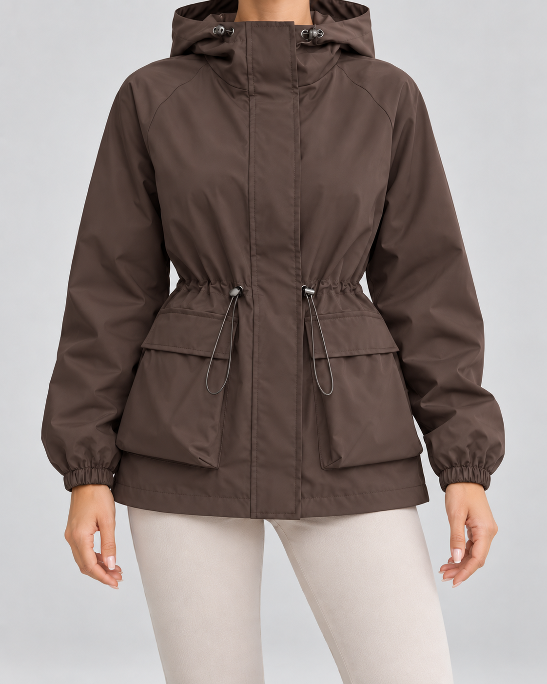 Elise | Women's Hooded Drawstring Utility Jacket