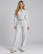 Zoé | Women's Zip Up Tracksuit Set Wide Leg Trousers