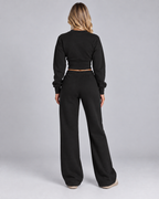 Zoé | Women's Zip Up Tracksuit Set Wide Leg Trousers