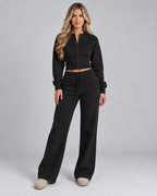 Zoé | Women's Zip Up Tracksuit Set Wide Leg Trousers