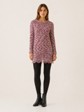 Xanthe | Jumper Dress with Multicolour Detail and Distressed Hem
