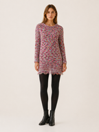 Xanthe | Jumper Dress with Multicolour Detail and Distressed Hem