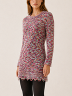Xanthe | Jumper Dress with Multicolour Detail and Distressed Hem