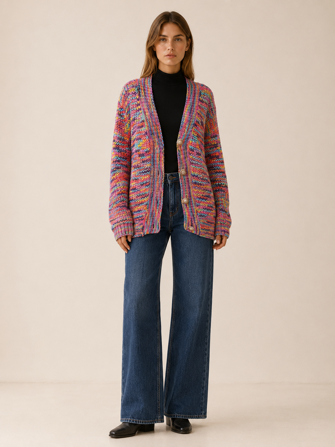 Zadie | V-Neck Cardigan with Button Front and Relaxed Fit