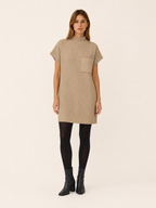 Zephyrelle | Sweater Dress with Short Sleeves and High Neck