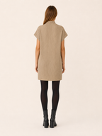 Zephyrelle | Sweater Dress with Short Sleeves and High Neck