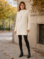 Zevanthia | Sweater Dress with High-Low Hem and Side Slits