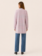 Zevira | Long Cardigan with Open Front and Striped Design